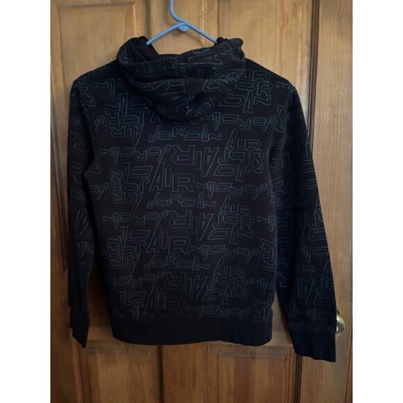 Jordan Youth Large Black Hooded Pullover Sweatshirt - Cotton - Picture 2 of 3